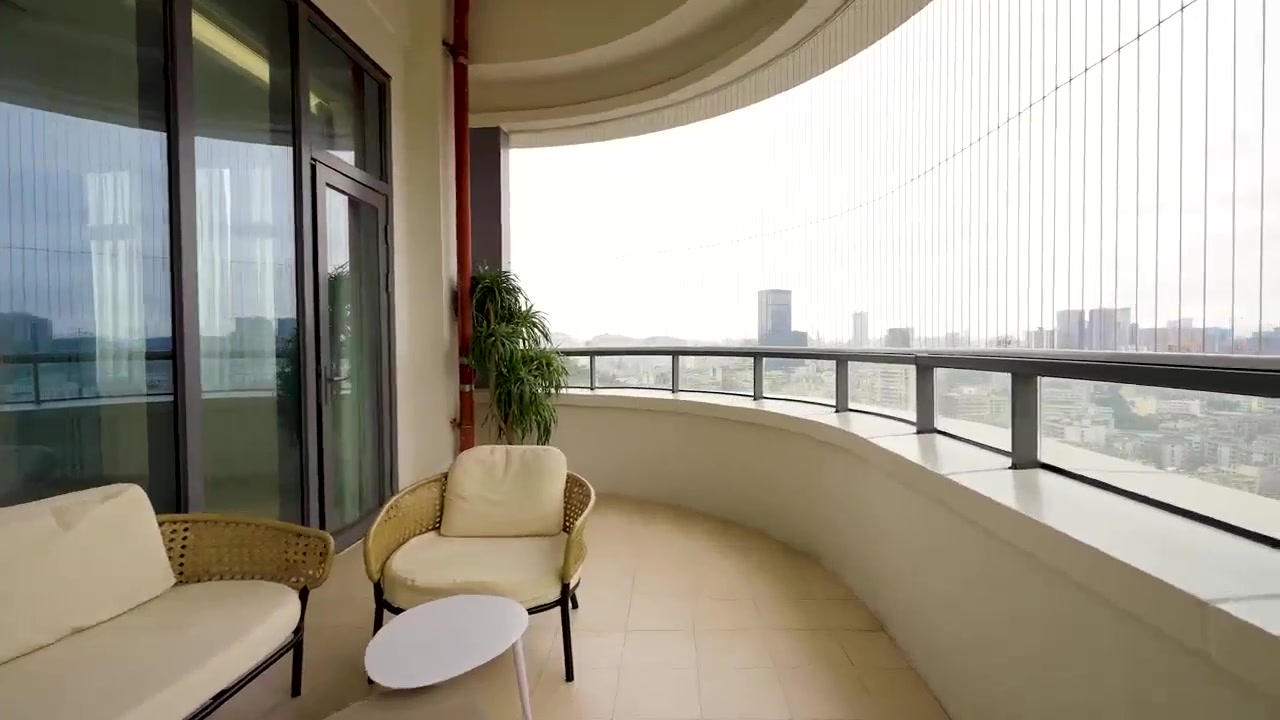 A private patient lounge overlooking the city